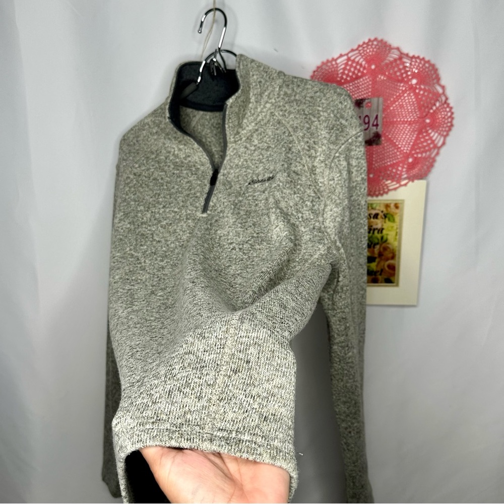 Eddie Bauer 1/4 Zip Fleece Pullover Sweater Heather Grey Size Large - Picture 3 of 13